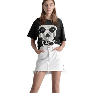 One X One Teaspoon WHITE BEAUTY MINI SKIRT WHITE Women's Size 28 BNWT Raw Hem